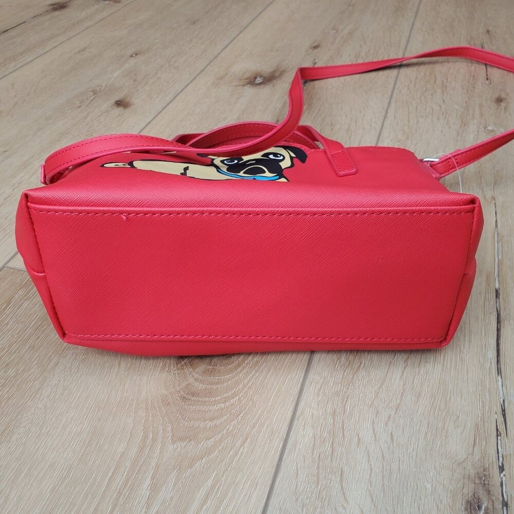 Marc Tetro Red Pug Dog Small Tote Crossbody Bag P… - image 4